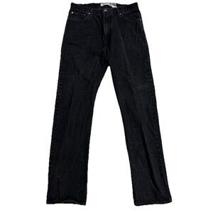 Vintage Levis 505 Jeans Mens 36x36 Black Denim Faded Regular Fit Straight Leg